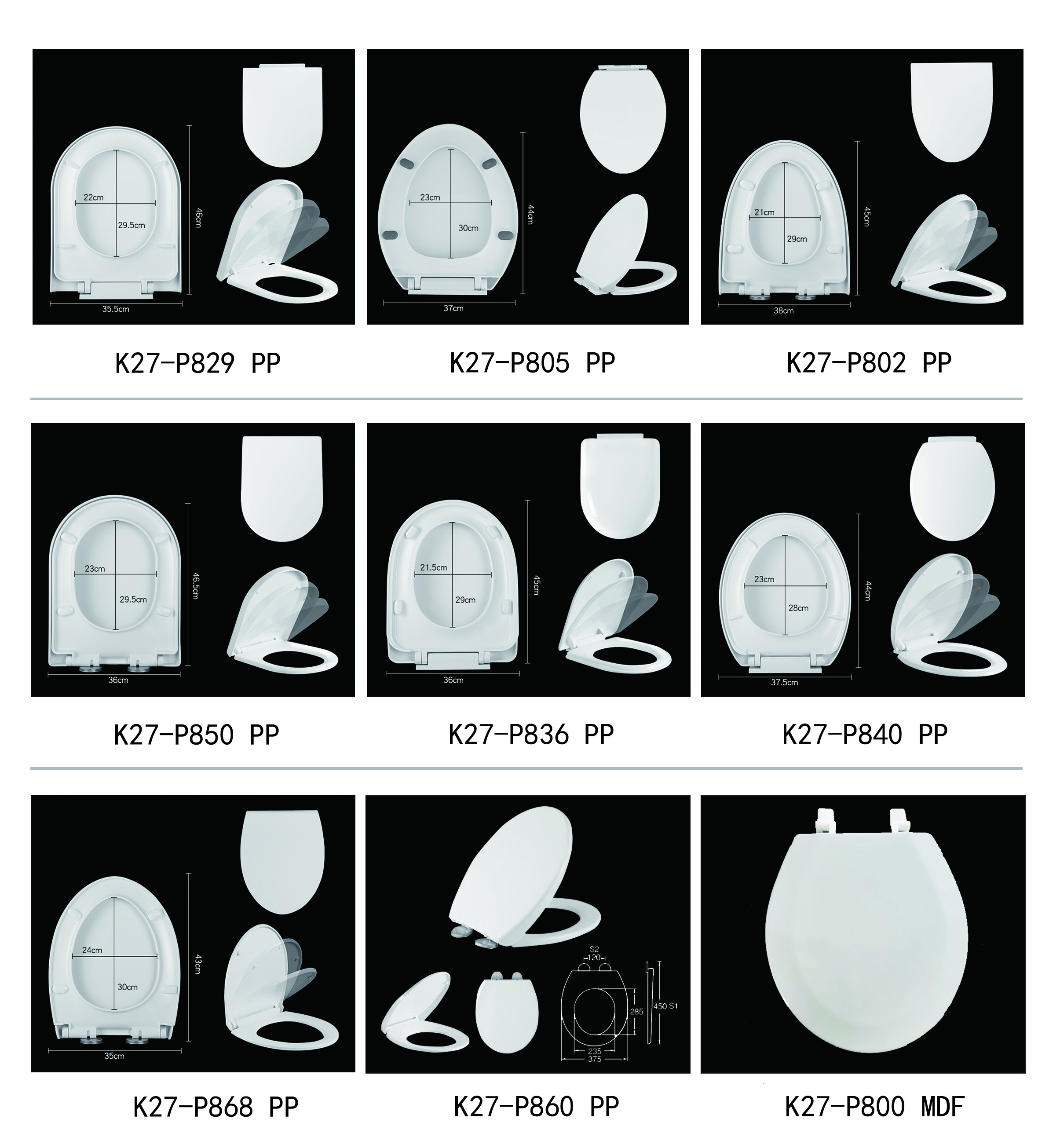 PP & MDF toilet seat